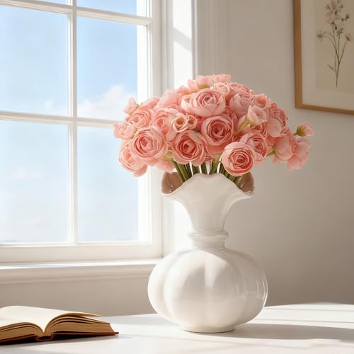 24 Stems Artificial Ranunculus Flowers - 96 Bloom Faux Silk Ranunculus Bouquet for Wedding Decorations, Home Décor, Holiday Arrangements & Large Event Centerpieces (Pastel Pink) - color: Pastel Pink