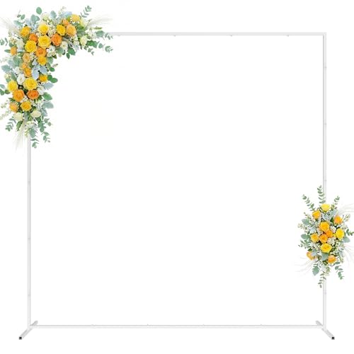 Wedding Arch Backdrop Stand 6.6x6.6 FT Square Wedding Arches for Ceremony White Metal Arch Stand for Wedding Bridal Shower Birthday Party Garden Floral Wedding Arbor Anniversary Event Decor - color: White, size: 6.6FT x 6.6FT