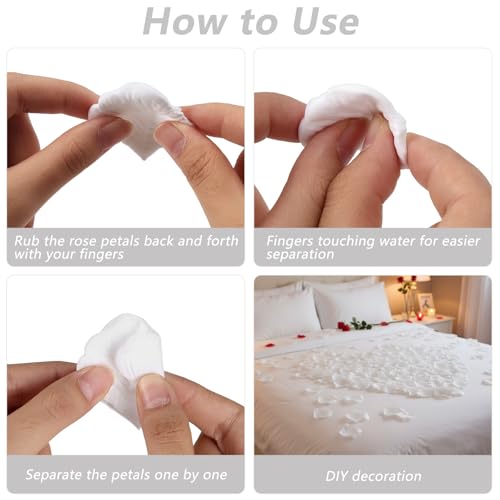 1000 Pcs Rose Petals Artificial Silk Flower Petals Romantic Decorations for Wedding Engagement Birthday Event Anniversary Party Backdrop Supplies White - color: White