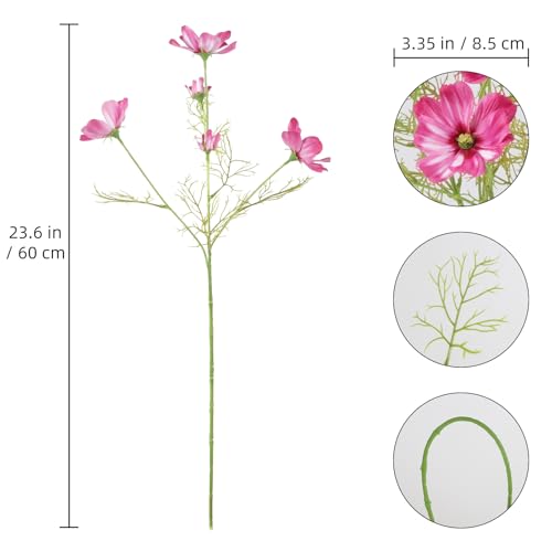 IPOPU Hot Pink Wildflowers Artificial Flowers 8Pcs Daisy Silk Flowers 40 Heads Faux Cosmos for Bouquet DIY Vase Living Room Bathroom Home Decor (Hot Pink) - color: Hot Pink)