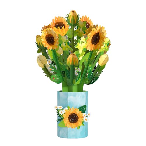 Lovepop Everyday Sunflower Blooms Pop-Up Flower Bouquet for Her and Him - 3D Greeting Cards for Boys, Girls, Men, Women - 12" Bouquet - Blank Notecard Included - color: Sunflower Blooms Bouquet