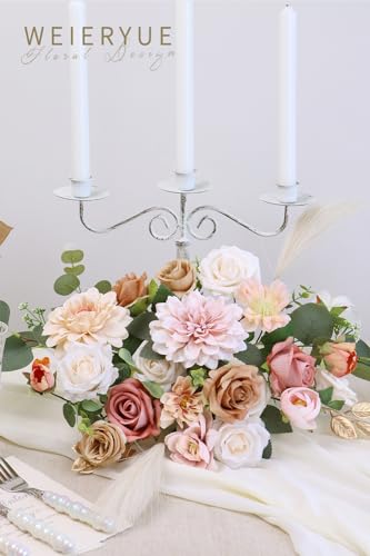 Champagne Artificial Flowers Combo Box Wedding Decor,Fake Flowers,Flowers for Decoration,Silk Flowers for Home Decor Indoor,Cake Flowers,Faux Flowers for Crafts - color: Nude Champagne