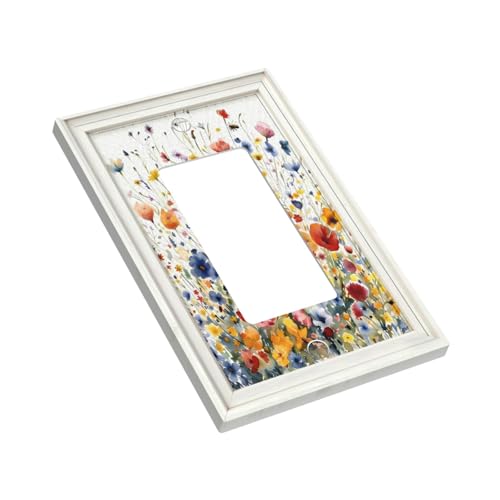 Decorative Art Light Switch Covers Watercolor Wildflower Bouquet 1 Gang Rocker Outlet Decorative Switch plate Faceplate GFCI Light Switch Covers for Home Decor - color: Watercolor Wildflower Bouquet, size: 1-Gang Rocker /5 x 3 IN
