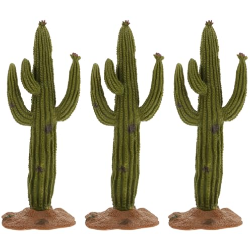 Healifty 3Pcs Simulated Cactus Decor Set 5.51X6.73X2.24In Faux Cactus Tabletop Ornament for Home Office Desktop Decoration Easy Care Artificial Plants