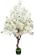 Cherry Blossom Tree 5.3ft, Faux White Cherry Blossom Tree with Green Leaves for Wedding House Office Decor