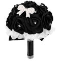 MAGICLULU Elegant Black Bridal Wedding Bouquet with Chic Artificial Foam Flowers, Artificial Holding Flowers for Brides and Bridesmaids, Ideal for Weddings, Parties, 9.44X6.29X6.29in