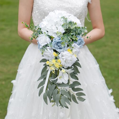Artificial Flowers Silk Hydrangea Heads with Stems Fake Flowers for Wedding Home Party Shop Baby Shower Decor (White) - color: White
