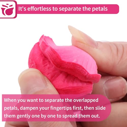 1000 Pcs Artificial Fake Rose Petals,Flower Petals for Romantic Night, Engagement, Party, Wedding, Event Flower Decorations, in Bulk(Light Rose with Dark Rose) - color: Light Rose With Dark Rose, size: 1000Pcs