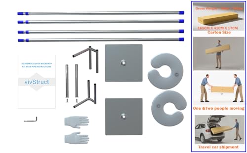 Adjustable Backdrop Stand Pipe Kit Heavy Duty Quick Set Up for Wedding&Party&Event&Photography&Show&Display (10FT x 10 FT Double Crossbar, No Drape Include) ，But Not for Flower Walls/TVs/Heavy Items - size: 10FT x 10FT & Double Crossbar & No Drape
