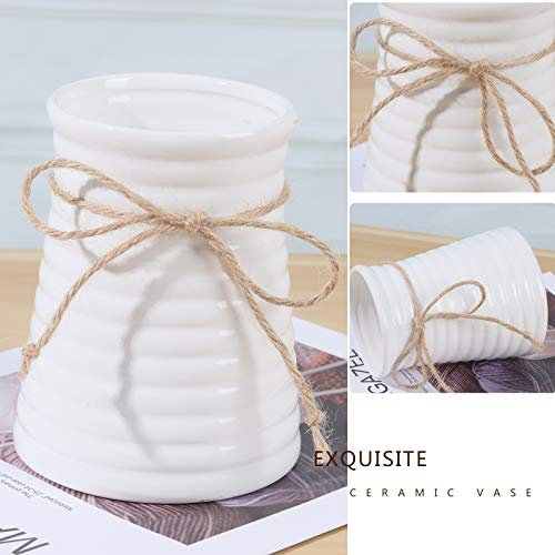 MOOMASS Lifelike Artificial Rose Bouquets and Ceramic vases, Fake Silk Roses, Suitable for Wedding, Dining Table, Office, Party and Home Decoration（Blue） - color: Navy Blue