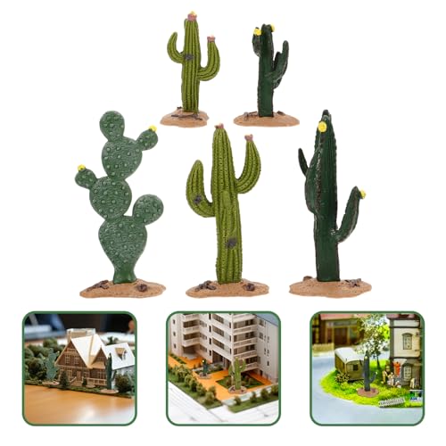 Cabilock 5pcs Fake Plant Succulents Artificial Cactus Tree Wall Decor Easy to Maintain Cactus Ornament for Office Home