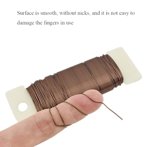 HAHIYO 22Gauge Coffee Color Metal Floral Wire - 3 Rolls, 115Yards (345Feet) - Flexible Paddle Wire for Craft, Christmas Wreath, Flower Arrangement, Bouquet Wrapping, Wedding DIY - color: Coffee, size: 22Gauge-3P/115Yards