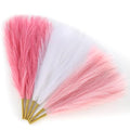 Pink Pampas Grass Decor 17.7 Inch 6pcs, Artificial Pampas Grass for Room Decoration, Blush Faux Pampas for Short Vase, Home Wedding Party Table Centerpieces