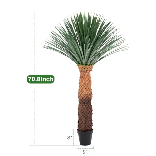 6FT Artificial Agave Plant in Black Pot Tall Faux Agave Floor Plant with Removable White Coating, Fake Yucca Look Plant for Indoor Outdoor Front Porch Patio Home Office Hotel Desert Style Decor - color: Agave Plant 71in