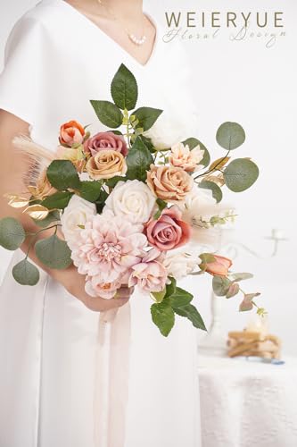 Champagne Artificial Flowers Combo Box Wedding Decor,Fake Flowers,Flowers for Decoration,Silk Flowers for Home Decor Indoor,Cake Flowers,Faux Flowers for Crafts - color: Nude Champagne
