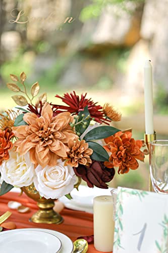 Lookein Artificial Flowers for DIY Wedding Decoration Bridal Bouquet Table Centerpieces Flower Garland Arch Flower Decoration Home Decor, Rustic Terracotta - color: Rustic Terracotta
