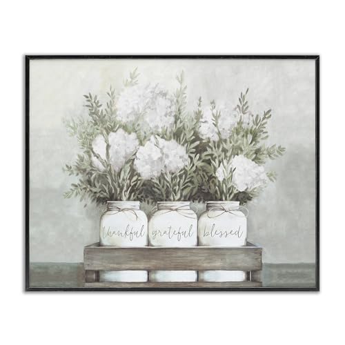 'Pristine Hydrangea Bouquet Sentiments'| Framed Giclee Art | Stupell Industries | Black, 30 x 24 Inches, Easy to Hang and Sturdy, Made in USA, by Dogwood Portfolio - color: Midnight Black (Textured), size: 30"L x 24"W