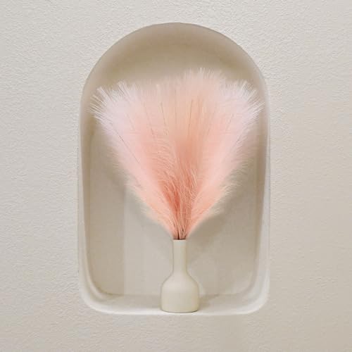 6 PCS Faux Pampas Grass Arrangement - 18"/45cm Artificial Fluffy Pompous Grass Stems for Boho Chic Home and Wedding Decor (Light Pink) - color: D3- Light Pink