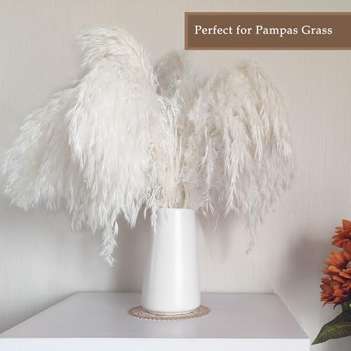 Bright White Vase - 6“ White Ceramic Flower vase, Boho Vases for Pampas Grass, Minimalist Modern vases for Home Decor, Table Shelf Living Room Farmhouse Decor - color: Solid White, size: Small