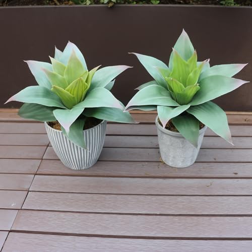 COTSEN 2 Pcs Large Agave Plants Artificial Succulents Fake Succulents Unpotted for Family Office Decor