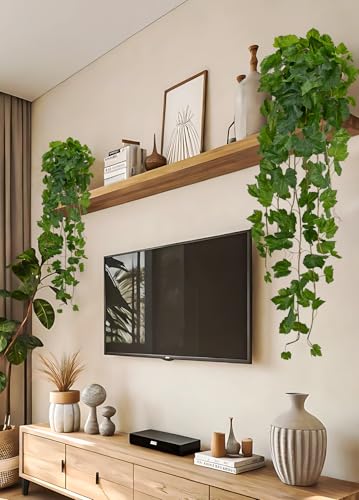 24" Artificial Hanging Plant Ivy Vine Green Plants Decorative Artificial Plants Fake Hanging Plants for Window Wall Decorations - color: Grape Leaf, size: 48-inch
