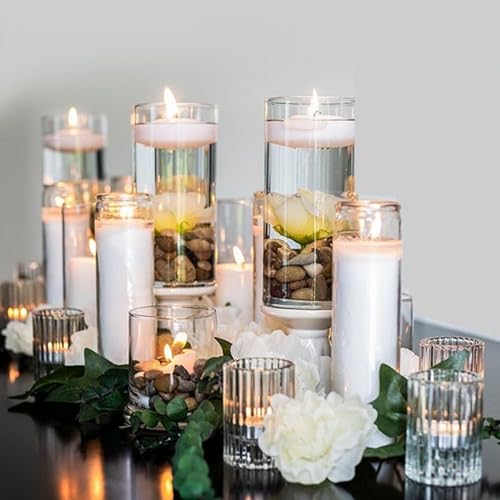 6 Pack Glass Cylinder Vases for Flower 12 Inch Tall Clear Centerpieces Bulk Vase Hurricane Floating Candle Holder for Table Home Decor Floral Shelf Party Dining Wedding Holiday Decoration - size: 12 Inch