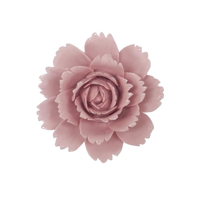 Ceramic Flower Wall Art, Artificial Flower Wall Sculpture，Handcrafted 3D Hanging Porcelain Flowers ,3D Wall Hanging Decor ,Porcelain Flower Wall Décor for Home，Hallway，Kitchen，Office (Pink,Camellia, 2.76") - color: Pink,Camellia, size: 2.76"