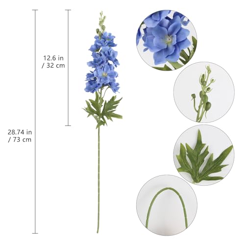IPOPU Blue Delphinium Artificial Flowers,6PCS Faux Delphinium Bulk 28.74'' Realistic Silk Fake Snapdragon Flowers with Stems for Wedding Garden Table Home Decor (Deep Blue) - color: Deep Blue