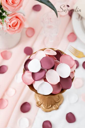 Serwalin 500Pcs Silk Pink Rose Petals Flower Petals for Weddings Proposal Peach Pink Petals for Flower Girl Basket Wedding Aisle Table Runner Bridal Shower Party Table Decor (5 Color Mixes) - color: A Peach Pink, size: 500pcs