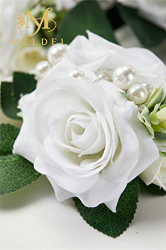 Ivory White Boutonnieres for Men 6Pcs Artificial Rose Wedding | Faux Boutonniere for Wedding Ceremony Anniversary Party Prom Homecoming Formal Engagement Graduation Gift for Groom Groomsmen - color: 6 Pcs Boutonnieres White#2