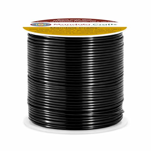 Mandala Crafts 18 Gauge Anodized Aluminum Craft Wire for Jewelry Making - 100 FT Colored Flexible Black Wire - Bendable for Bonsai Armature Crafting Sculpting - color: Black, size: 18 Gauge