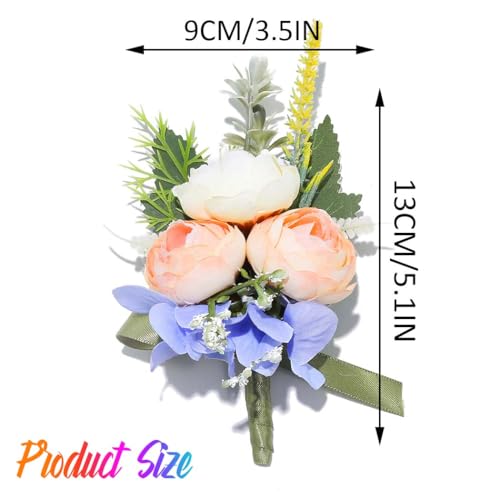 Groom Boutonniere Wedding Boutonniere Rose Mens Flower for Suit (Champagne) - color: Champagne