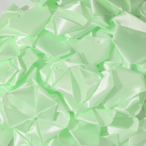 Time-Saving DIY Flower Kit: 300 Count Pre-Cut Satin Ribbon Petals for Eternal Roses. Easy Assembly, Perfect for Crafting Affordable Wedding & Anniversary Bouquets. (300 Pcs Green) - color: 300 Pcs Green