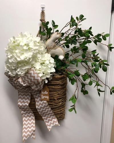 DuHouse 8.7" Silk Hydrangea Flower Heads with Stems Fake Hydrangeas Flowers for DIY Wedding Centerpiece Home Decor,Pack of 6(Cream) - color: Cream