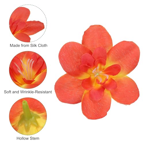 PATIKIL Artificial Orchid Petals, 24Pcs Faux Orchid Flower Head Fake Butterfly Flowers Crafts for Home Wedding Decoration, Dark Red - color: Dark Red