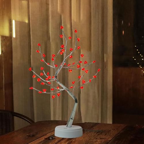 Artificial Mini Christmas Tree Light up Tabletop Love Tree Lamp,Artificial Twinkling Tree Lamp Table Decoration Light for Tabletop Fairy Light Spirit Tree Christmas Decorations - style: Love Tree Lamp