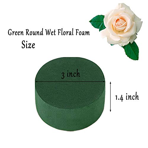 20 PCS Round Floral Foam,Green Wet Foam Block,Wet Florist Floral Foam Block Flower Arrangement Supplies for Wedding Aisle Flowers,Party Decoration - color: 20 PCS