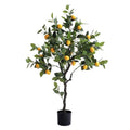 4ft Artificial Lemon Tree with Fake Lemons Floor Plants Artificial for Decor Realistic to Indoor Home Office Fauxe Lemon Tree, Yellow