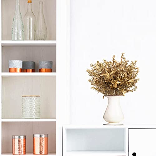 CATTREE Artificial Gold Plants for Christmas, Golden Leaves Plant Plastic Faux Shrubs Fake Simulation Spiky Grass Bushes for Indoor Outdoor Wedding Decoration Hall Table Planter Filler 4 Pack - color: Gold Leaves Grass-2 Pcs & Gold Spiky Grass-2 Pcs