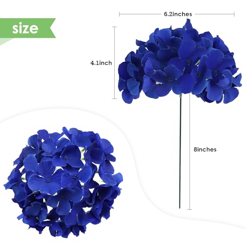 AVIVIHO 60 PCS Royal Blue Hydrangea Artificial Flowers Bulk Fake Flowers Hydrangea Silk Flowers with Stems Heads for Wedding Party Home Decor Table Centerpieces Father's Day Decoration - color: Royal Blue, size: 60PCS
