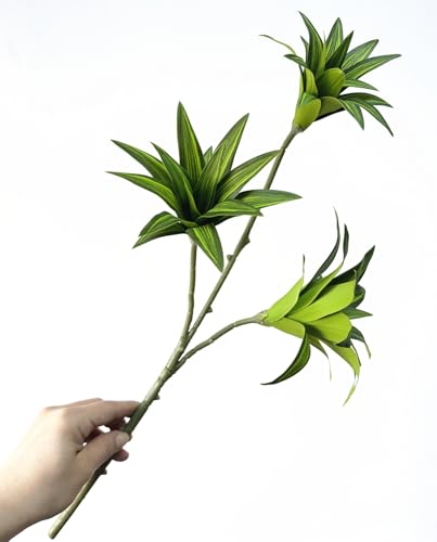 Artificial Dracaena Plant, Faux Branches Plastic Leaves 18.5 Inch Greenery Stems Bushes Fake Simulation 3D Leaf Shrubs Twigs for Home Garden Decor Vase Office Wedding Party DIY Decoration Green 2 Pack - color: Dracaena - Green 2 Pcs