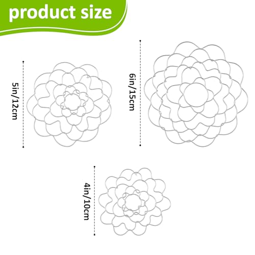 3PCS Flower Arrangement Holder, Flower Frogs for Arrangements Vase Floral Grid Stainless Steel Reusable Florist Supplies Easy Arranger Organizer for Vase Bouquets Fixation Plant Flowers Inserts