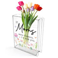Moms Book Flower Vase Mothers Day Birthday Thank You Gifts for Mom Mother from Daughter Son If Moms were Flowers I'd Pick You Cute Acrylic Book Shaped Vase Decor for Home Office Table Shelf Vase 3801 - style: Antique