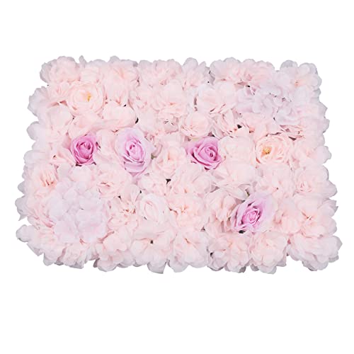 16"x 24" Artificial Flower Wall Panels,Flower Wall Mat Silk Flower Panels for Outdoor Garden Backyard Fence Fence Privacy Screen and Indoor Wall Decor (4Pcs Rose+Light Pink+Champagne) - color: 4Pcs Rose+Light Pink+Champagne