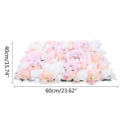 16"x 24" Artificial Flower Wall Panels,Flower Wall Mat Silk Flower Panels for Outdoor Garden Backyard Fence Fence Privacy Screen and Indoor Wall Decor (5Pcs Light Pink+White) - color: 5pcs Light Pink+white
