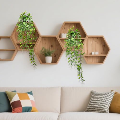 Clearain Fake Hanging Plants Vines for Room Decor, Artificial Ivy Greenery Garlands for Home Decor, Mini Faux Succulent Plant for Indoor Outdoor Aesthetic Office Shelf Decor (Dutch Bean leaves-1pcs) - color: Dutch Bean Leaves-1pcs