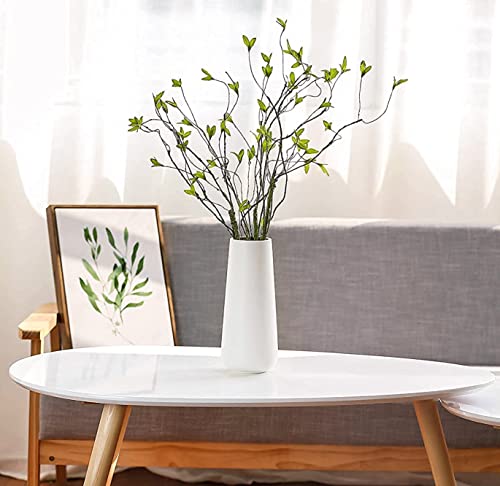 D'vine Dev 11 Inch Ceramic Flower Vase Matte Finishing, Minimalist Design for Home Décor, Bedroom, Living Room, Centerpieces, Office, White, VS-XH-D-2 - color: White, size: 11 Inch