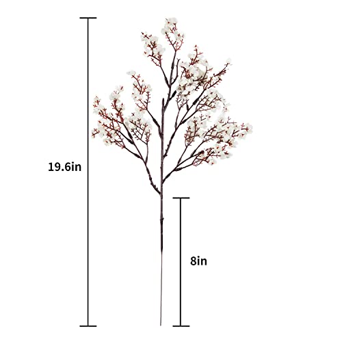 10 Pcs Babys Breath Gypsophila Artificial Flowers Bouquet Fake Silk Flowers Real Touch Flowers for Home Wedding Centerpiece Arrangement Festival Party Decoration(White)