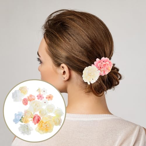 21pcs Artificial Peony Flower Heads Small Fake Flowers Silk Simulation Craft Decorations for DIY Wedding Party Home Décor