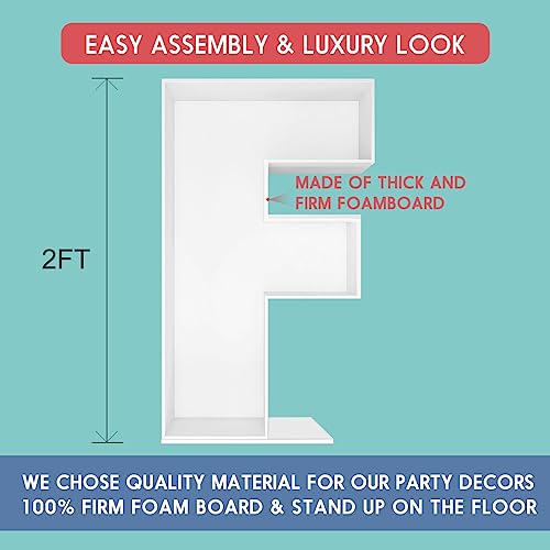 2FT Letter F Mosaic Balloon Frame Letter DIY Fillable Letters Kit for Birthday Party Wedding Backdrop Decor - color: Letter F, size: 2FT